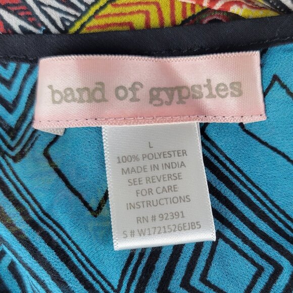 Band of Gypsies Boho Racerback Tank | Sheer Festival Top | Global Print - Picture 10 of 11